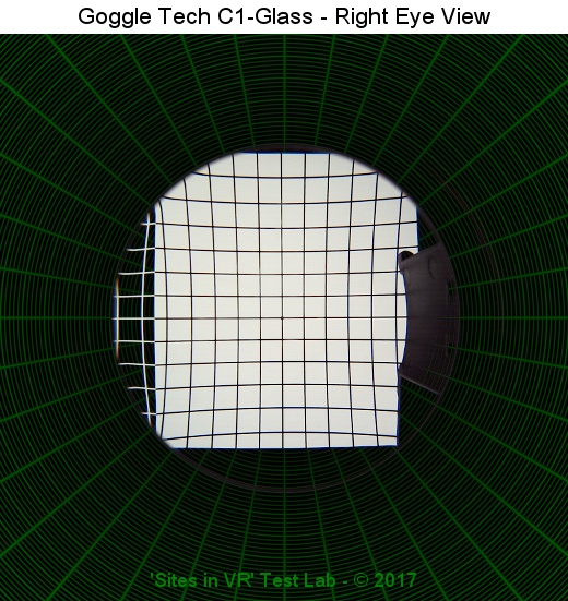 View from the right lens of the Goggle Tech C1-Glass viewer.