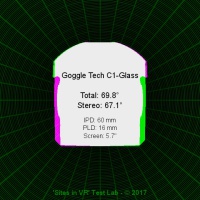Field of view of the Goggle Tech C1-Glass viewer.
