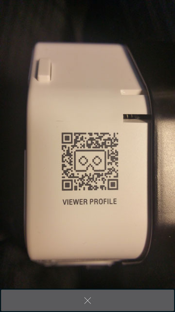 Example QR code, printed on a VR viewer.