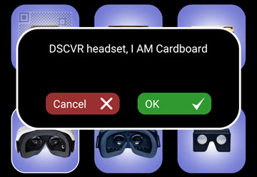 Sites in VR app's scanned QR code verification window.